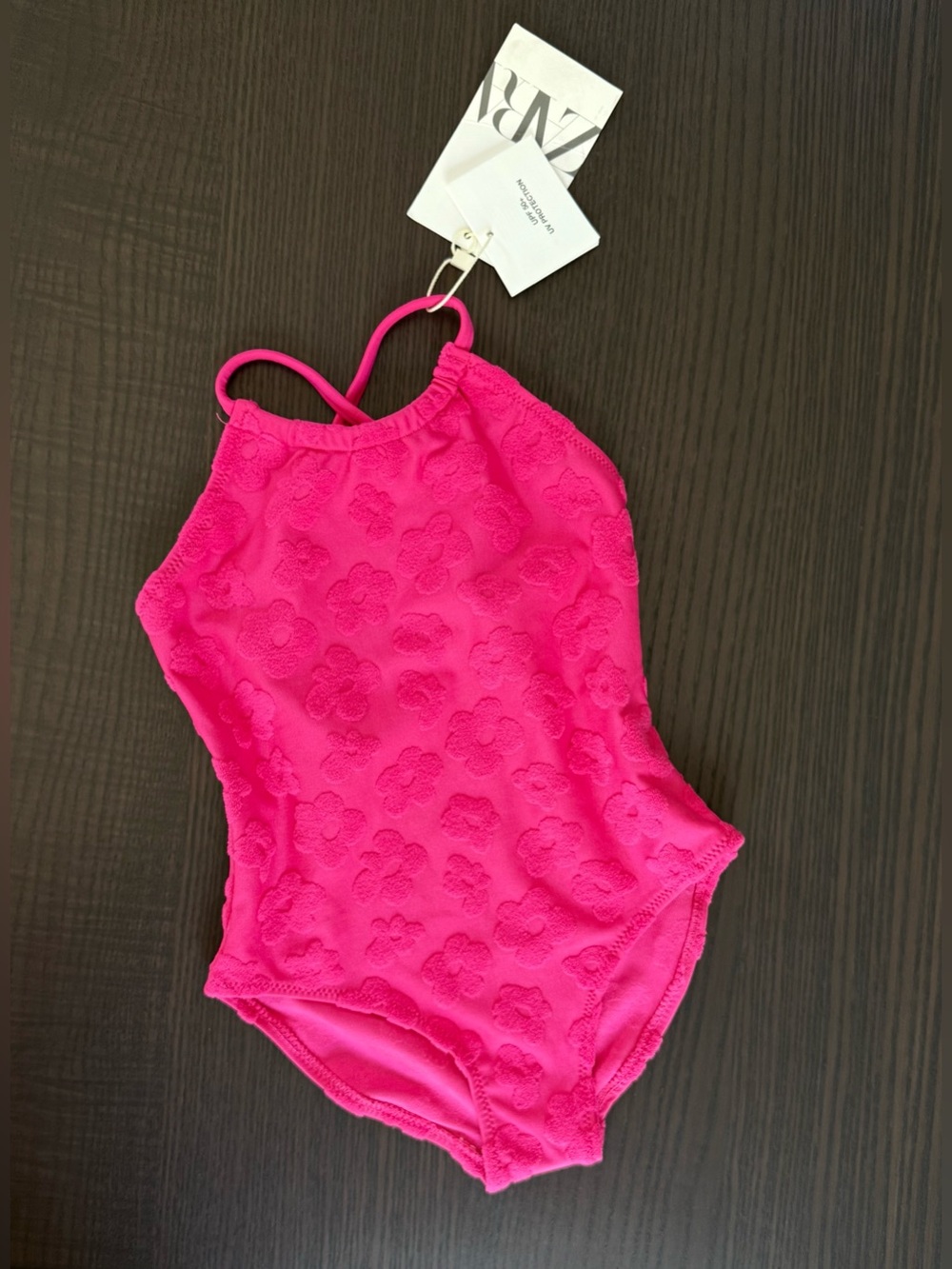 Bright Pink Textured Floral Swim Bottom